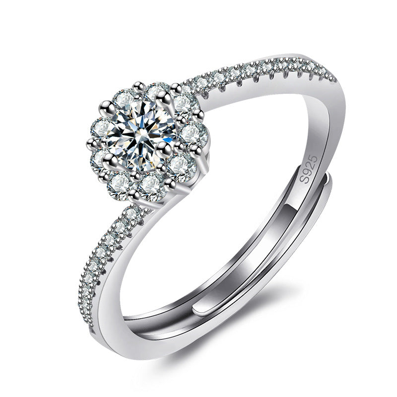 White Gold Plated Diamond Female Proposal Rings