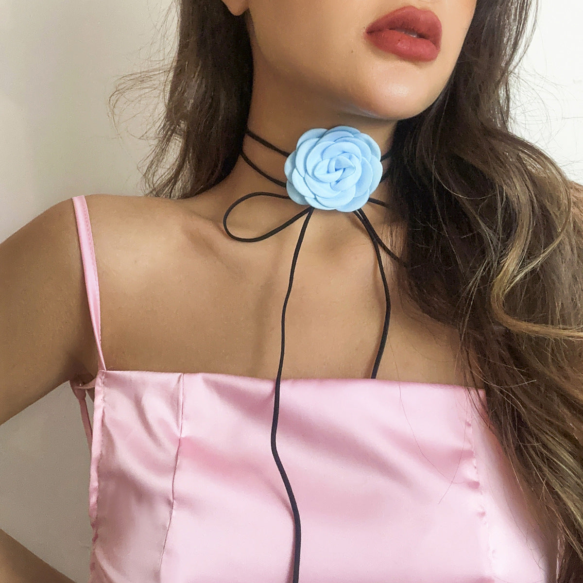 Women's Ornament Veet Flower Collar Plant Big Necklaces