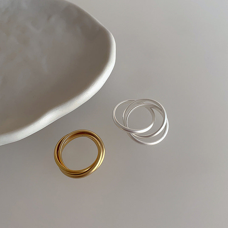 Women's Matte Metal For Niche Design Retro Rings