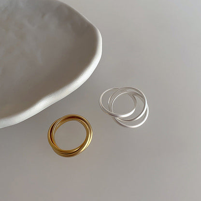 Women's Matte Metal For Niche Design Retro Rings