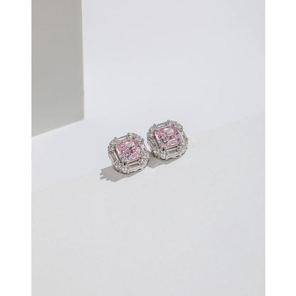 Women's Carbon Diamond Square For Niche Temperament Ice Earrings