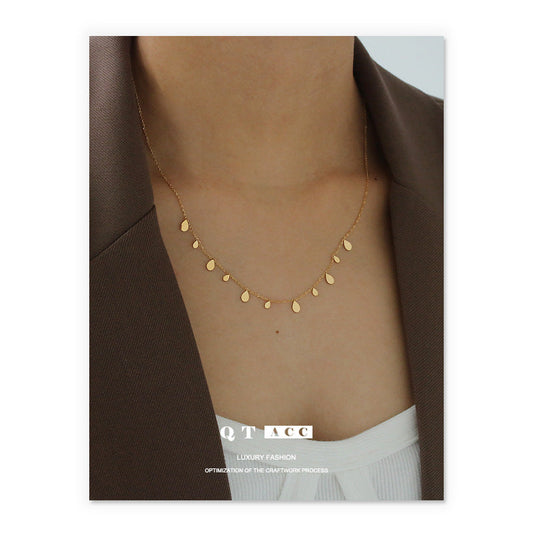 Women's Real Gold Korean Style Simple Fashion Temperamental Necklaces