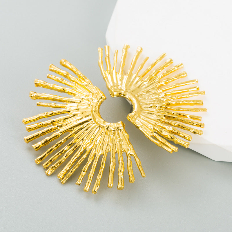 Wind Exaggerated Alloy Sunflower Nail Golden Rings