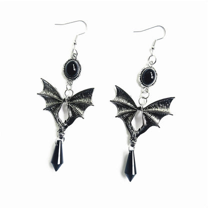 Punk Style Jewelry Gothic Bat Red Earrings