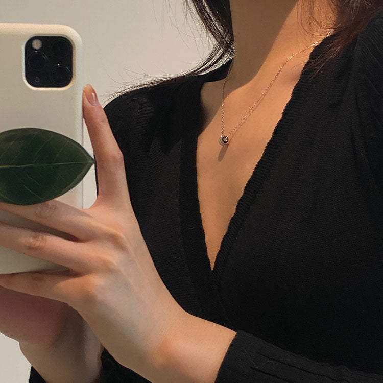 Sterling Sier Small Waist Opal Simple Necklaces