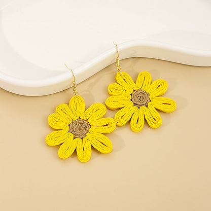 Small Daisy Bohemian Beach Vacation Style Earrings