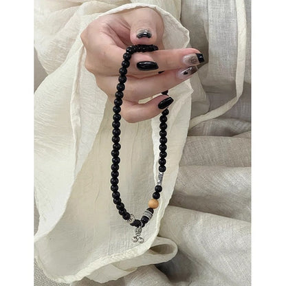 Women's Ebony Bell Niche Advanced Handmade Bead Necklaces