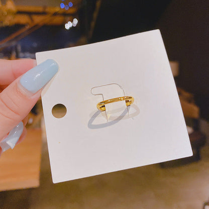 Micro Inlaid Zircon Couple Small Square Finger Pair Of Rings