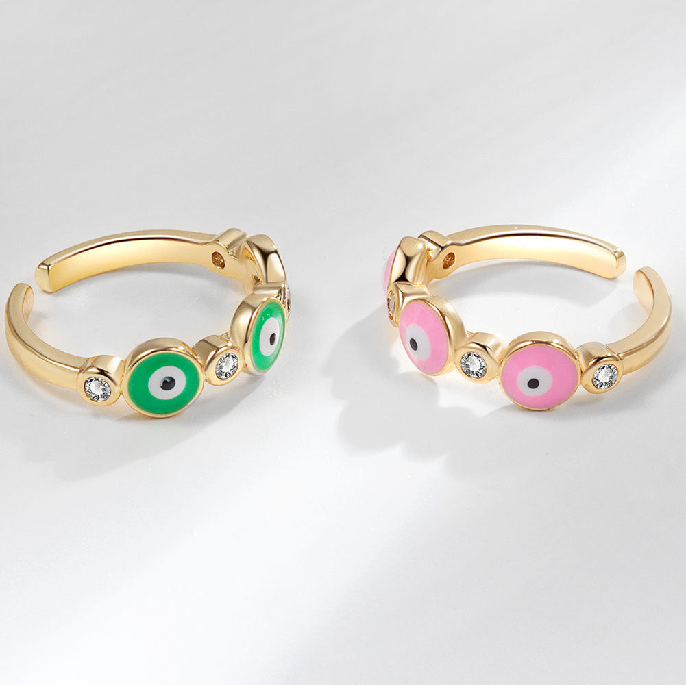 Niche Design Zircon Ornament Dripping Oil Rings