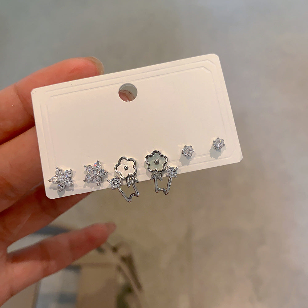 Women's Card Three Pairs Of Natural Shell Earrings