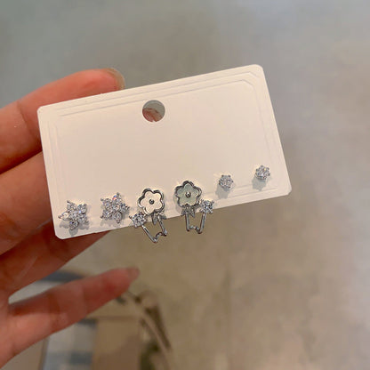 Women's Card Three Pairs Of Natural Shell Earrings