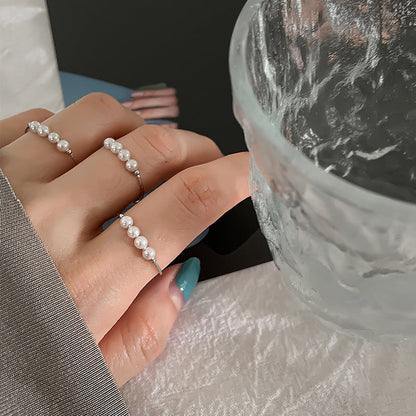 Finger Female Golden Atmosphere Shell Pearls Rings