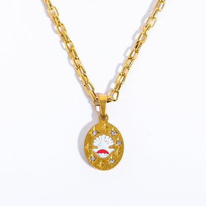 Painted Light Luxury Stainless Steel Pendant Necklaces