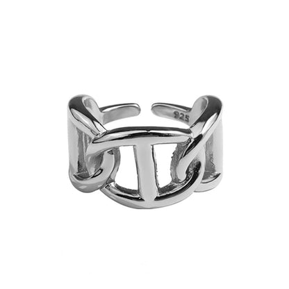 Women's Open Hollow Simple Pig Nose Golden Index Rings