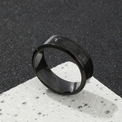 Men's Stainless Steel Ornament Simple Carbon Fiber Multicolor Rings