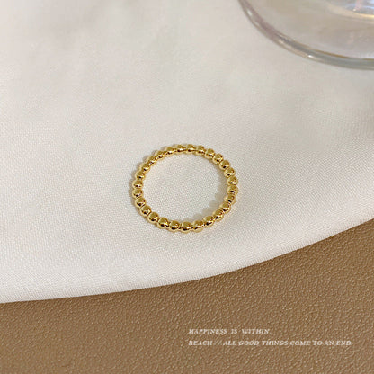 Beads Beanie Small Balls Beaded Female Rings