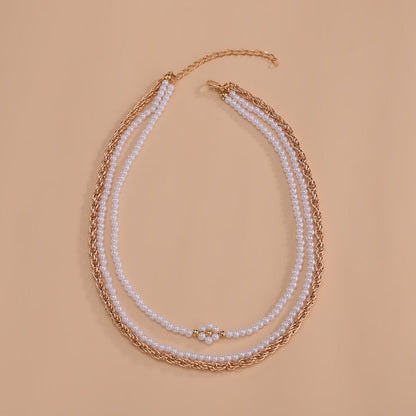 Women's Ornament Personality Pearl Flower Chain Elegant Necklaces