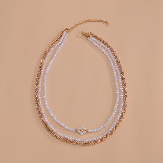 Women's Ornament Personality Pearl Flower Chain Elegant Necklaces