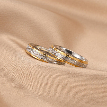 Popular Titanium Steel Couple Female Colorfast Korean Simple Rings