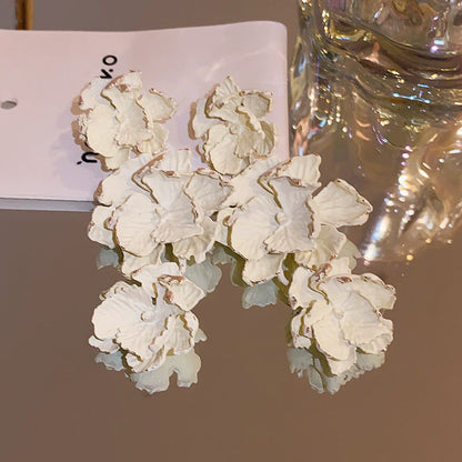 Paint Flower Tassel Exaggerated Personalized Long Earrings