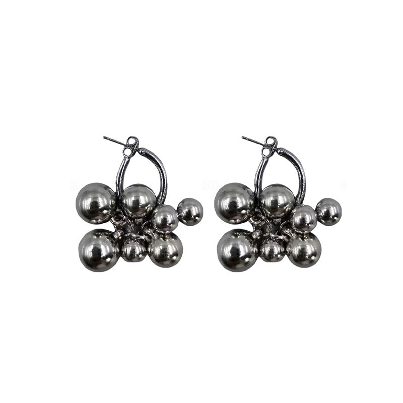 Cold Style Ball Tassel Female Niche Earrings