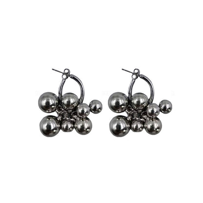 Cold Style Ball Tassel Female Niche Earrings