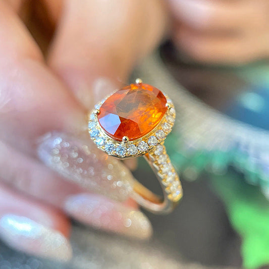 Zircon Live Simulation Tourmaline Full Diamond Open Rings