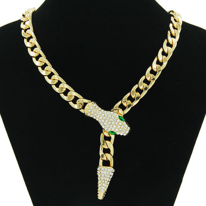 Short Full Diamond Snake Head Magnetic Necklaces