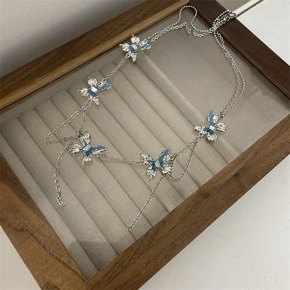 Women's Butterfly Tassel Titanium Steel For Design Necklaces