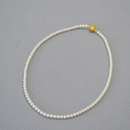 Women's Circle Highlight Imitation Pearl Magnetic Buckle Sweater Necklaces