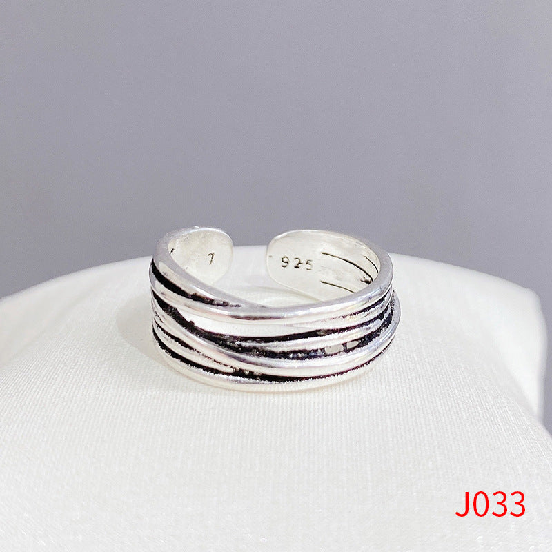 Women's Sier Smiling Face Temperament Retro Punk Simple Rings