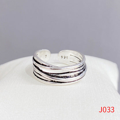 Women's Sier Smiling Face Temperament Retro Punk Simple Rings