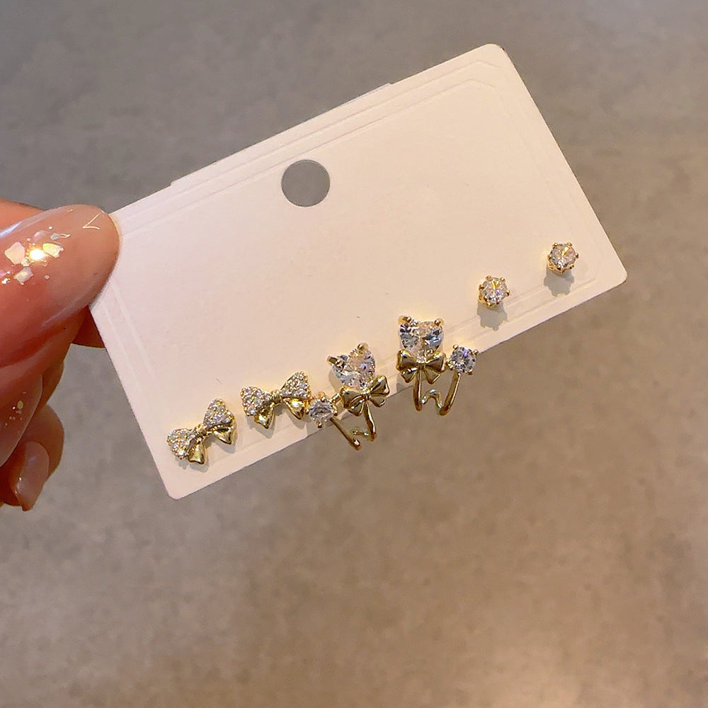 Women's Needle One Card Three Creative Matching Earrings