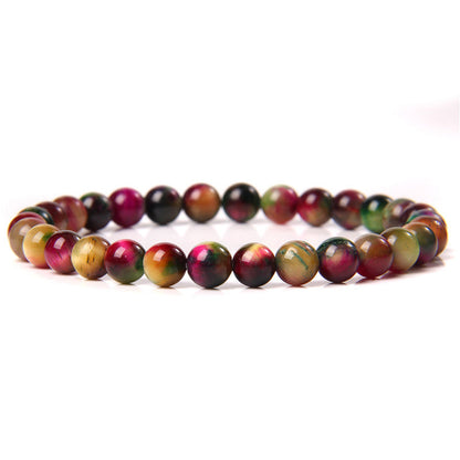 Women's Stone Purple Agate Handmade Round Beads Bracelets