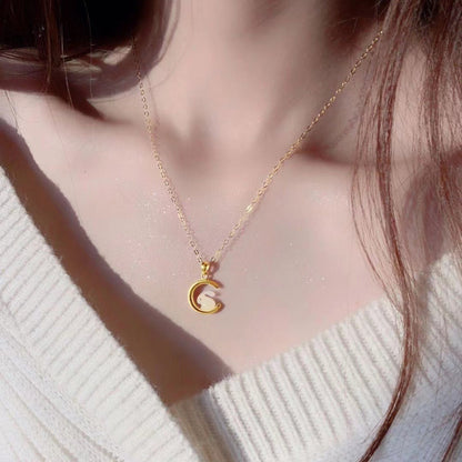 Female Light Luxury Minority Design Sense Moon Necklaces
