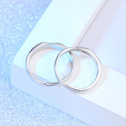 Plated Open Unisex Simple Rhinestone Love Rings