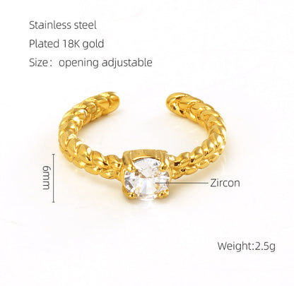 Women's Moonstone Personalized Hip Hop Irregular Geometric Rings