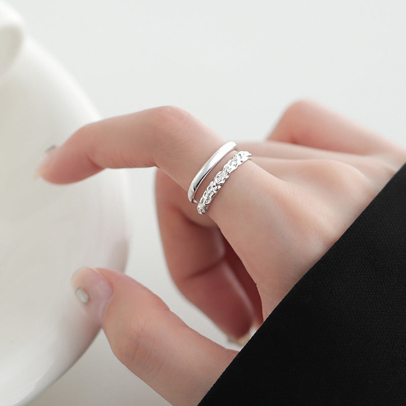 Plated Pleated Female Open Simple Index Rings