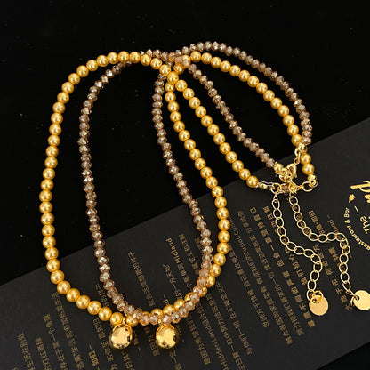 Women's & Men's Protection Glass Pearl Hip Hop Niche Crystal Necklaces