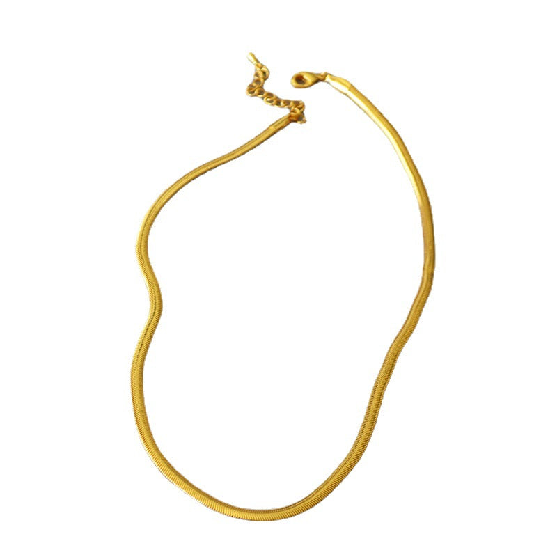 Women's Like Flat Snake Brass Material Gold-plated Necklaces