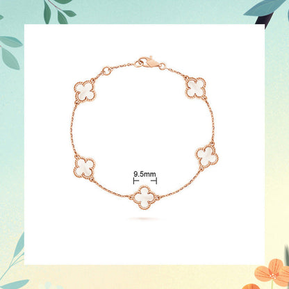 Red Agate Clover Female Pork Belly White Shell Bracelets