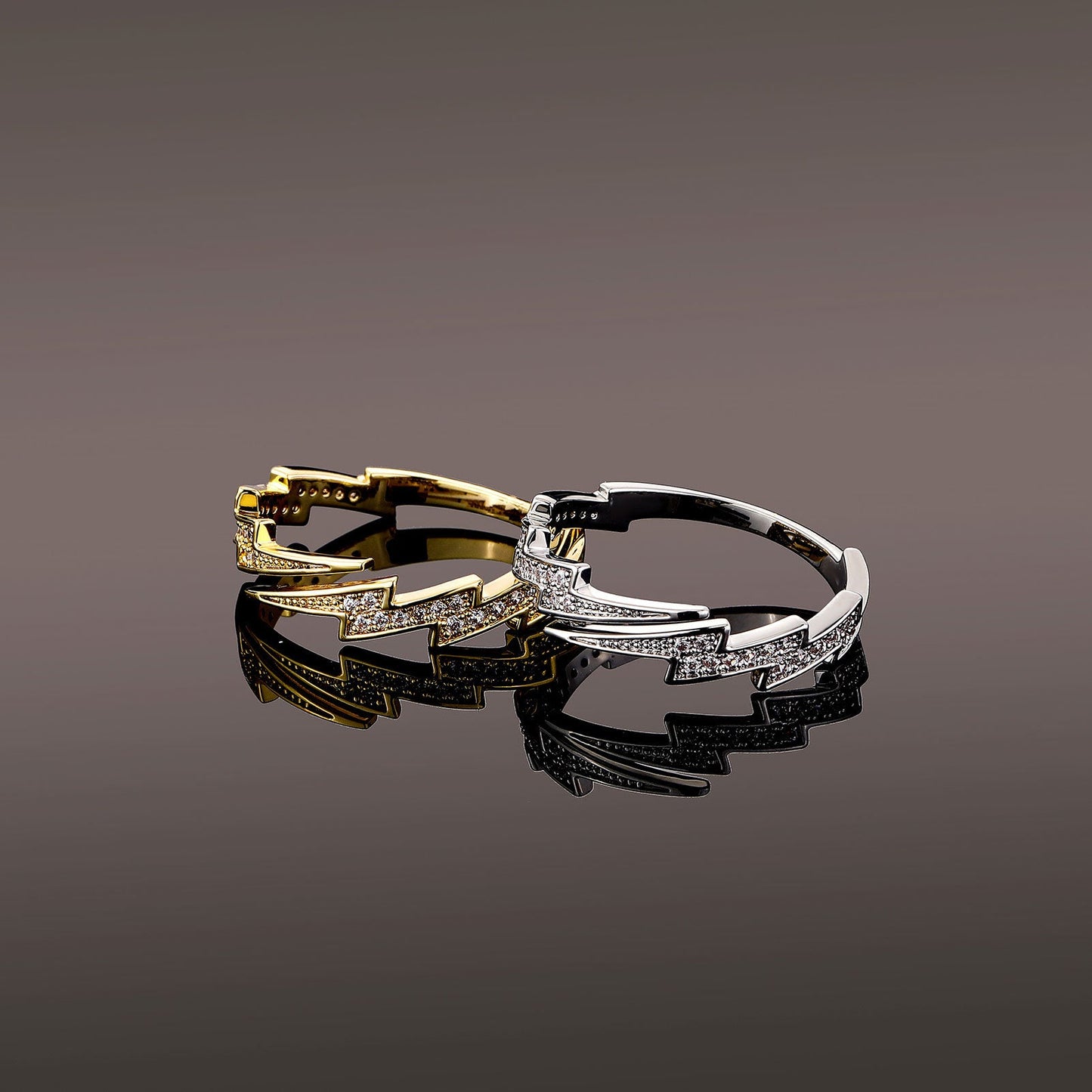 Women's & Men's Hop Diamond Lightning Open Niche Advanced Design Personalized Rings