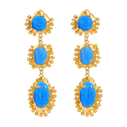 Women's Exaggerated Alloy Geometric Resin Bohemian Eardrops Earrings