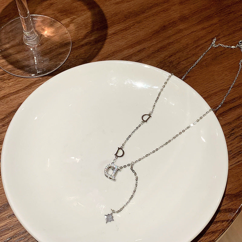 Women's Tassel Letter Zircon For Light Luxury Minority Design Sense Necklaces