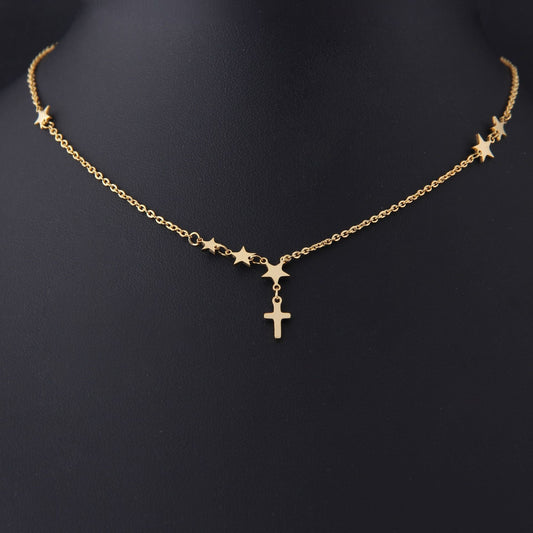 And Moon Pendant Clavicle Chain Stainless Necklaces