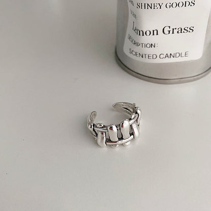 Women's Retro Distressed Geometric Open Trendy Niche Rings