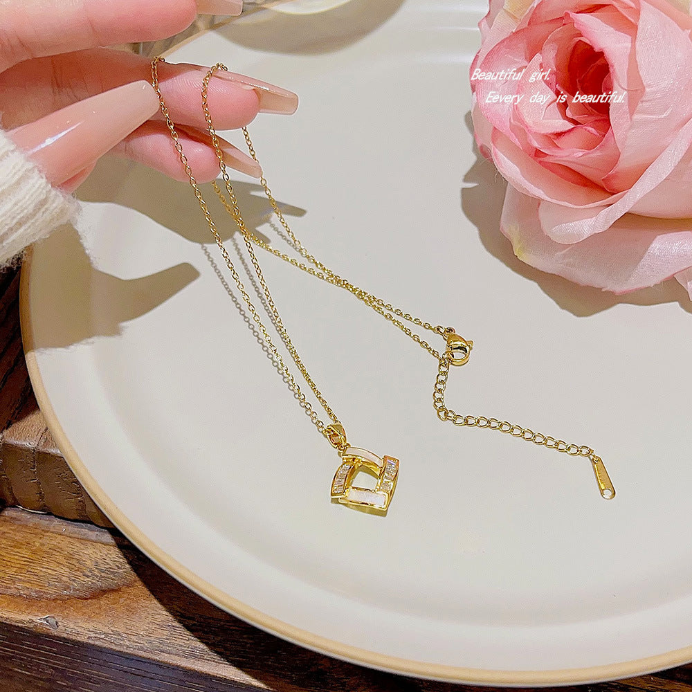 Geometry Square Clavicle Chain Light Luxury Minority Necklaces