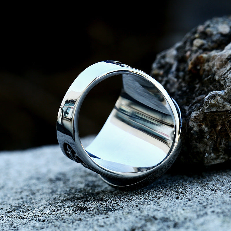 Men's Nordic Viking Celtic Knot Wolf Head Rings