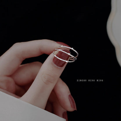 Sier Mini Zircon Simple Rhinestone Fashion Rings