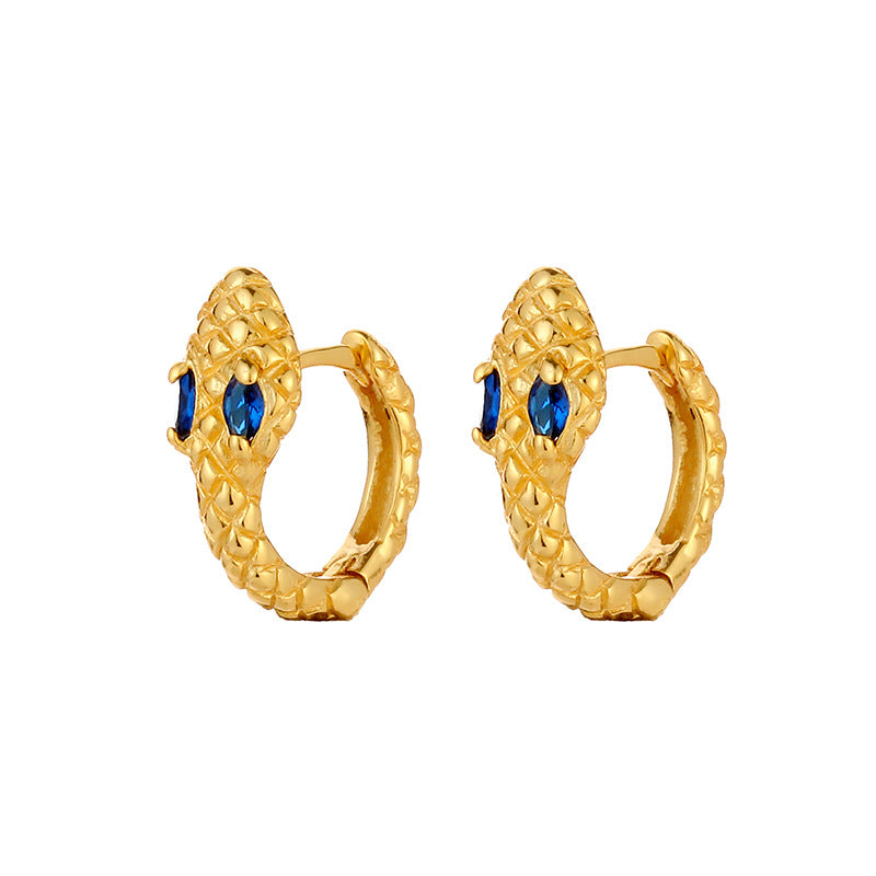 Small Snake Zircon Sweet Cute With Diamonds Personalized Earrings